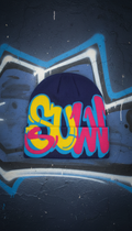 Beanie graffiti subway yellow grafica ricamata