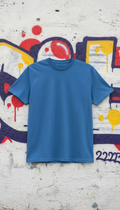T-shirt crew street blue stampa spray